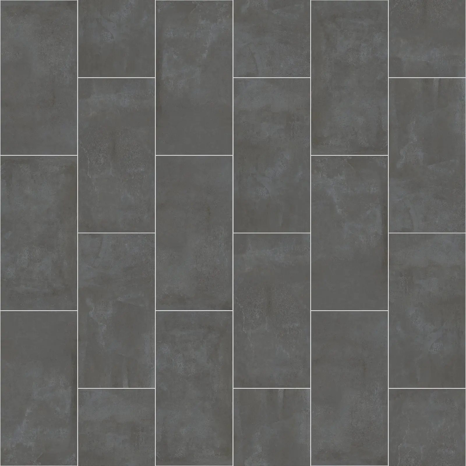 Piso de porcelanato gris en formato rectangular con juntas finas